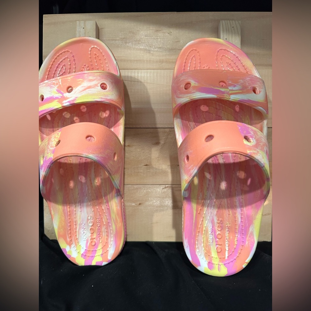 Croc classic sandals. Worn once. Almost NWOT